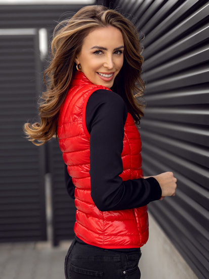 Gilet trapuntato da donna rosso Bolf R0107AA