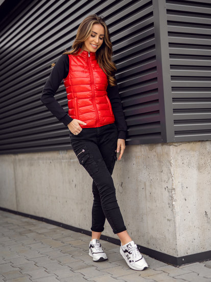 Gilet trapuntato da donna rosso Bolf R0107AA