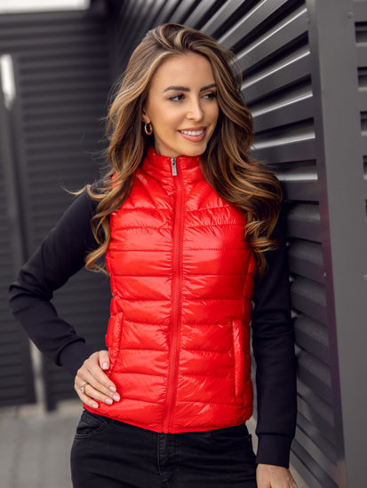 Gilet trapuntato da donna rosso Bolf R0107AA