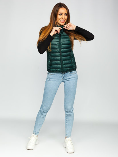 Gilet trapuntato da donna verde Bolf B2705