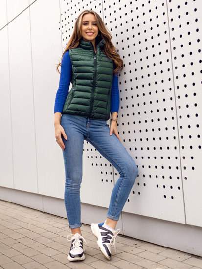 Gilet trapuntato da donna verde Bolf B2705