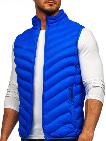 Gilet trapuntato da uomo azzurro Bolf HDL88006