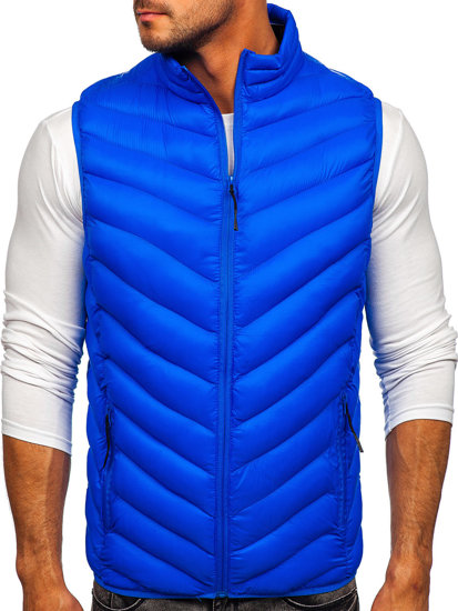 Gilet trapuntato da uomo azzurro Bolf HDL88006