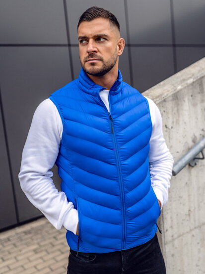 Gilet trapuntato da uomo azzurro Bolf HDL88006A