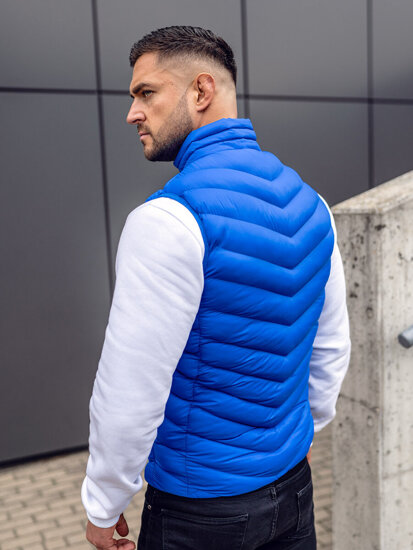 Gilet trapuntato da uomo azzurro Bolf HDL88006A