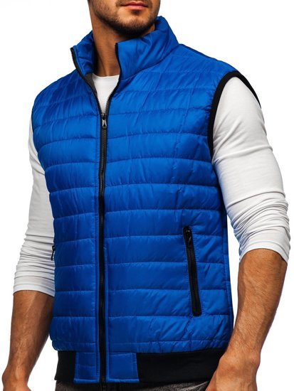 Gilet trapuntato da uomo azzurro Bolf MY77