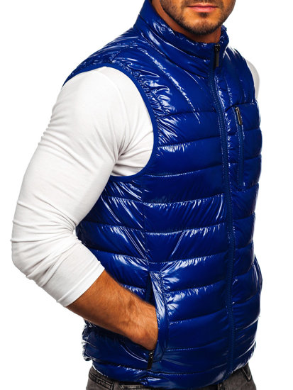 Gilet trapuntato da uomo azzurro Bolf R0109A