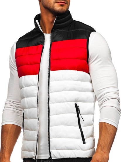 Gilet trapuntato da uomo bianco-nero Bolf HDL88005