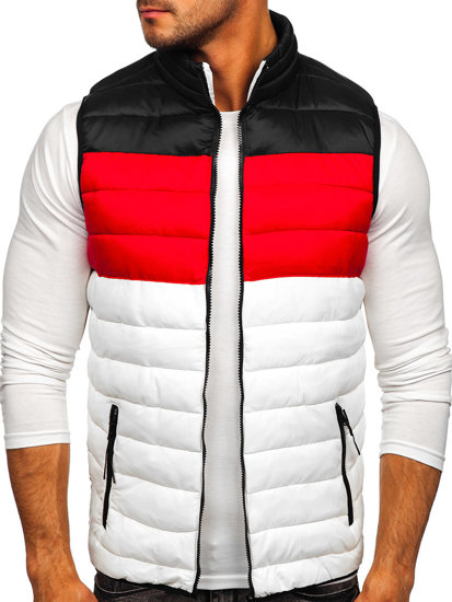 Gilet trapuntato da uomo bianco-nero Bolf HDL88005