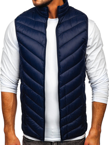 Gilet trapuntato da uomo blu Bolf 13073