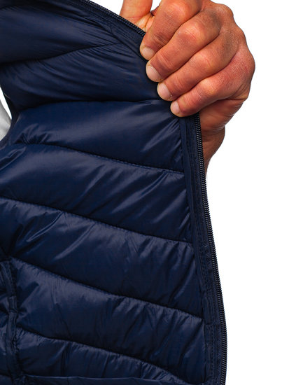 Gilet trapuntato da uomo blu Bolf 13073