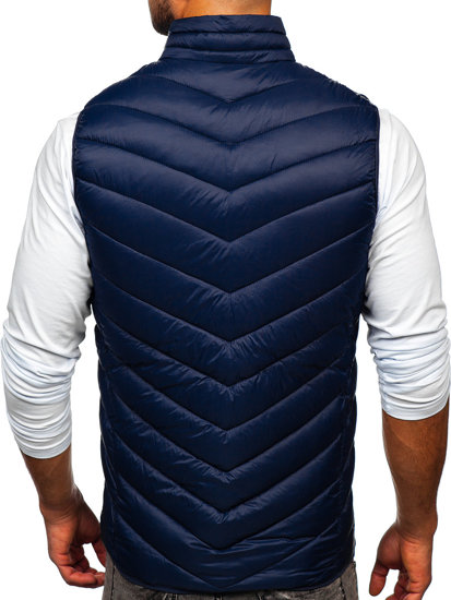 Gilet trapuntato da uomo blu Bolf 13073