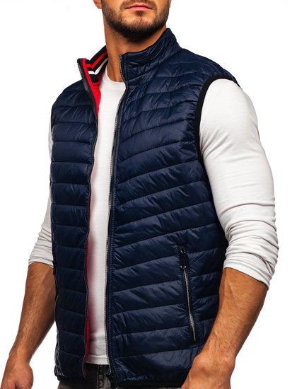 Gilet trapuntato da uomo blu Bolf 7103