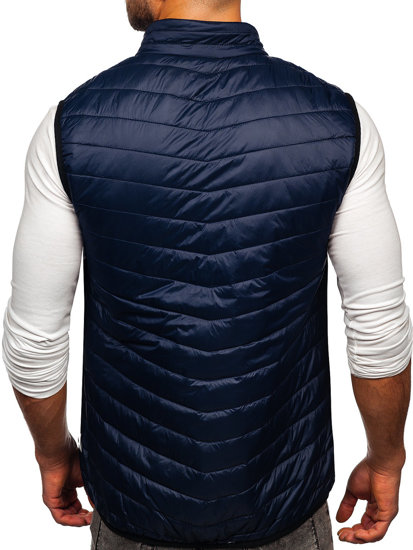 Gilet trapuntato da uomo blu Bolf 7103