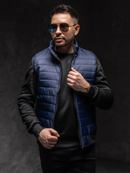 Gilet trapuntato da uomo blu Bolf MY77A1