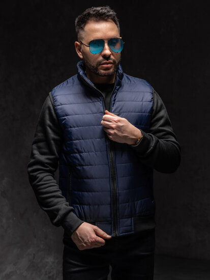 Gilet trapuntato da uomo blu Bolf MY77A1