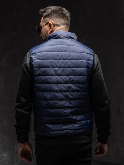 Gilet trapuntato da uomo blu Bolf MY77A1