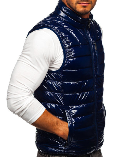 Gilet trapuntato da uomo blu Bolf R0109A