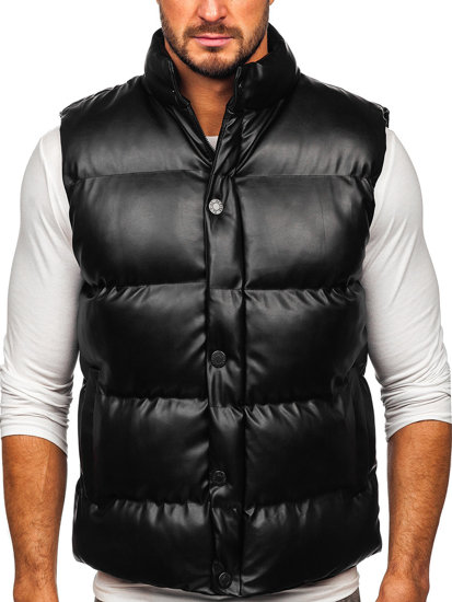 Gilet trapuntato da uomo nero Bolf 0023