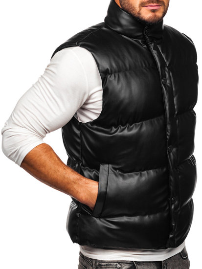 Gilet trapuntato da uomo nero Bolf 0023