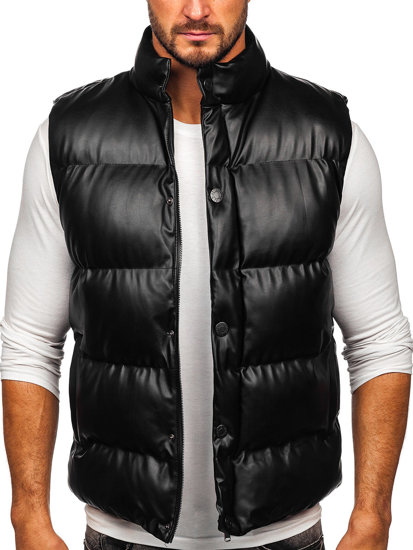 Gilet trapuntato da uomo nero Bolf 0023