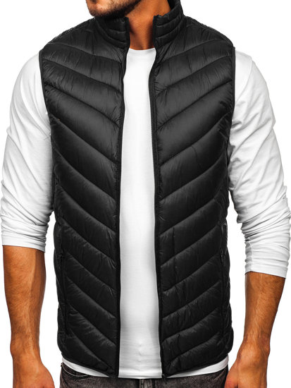 Gilet trapuntato da uomo nero Bolf 13073