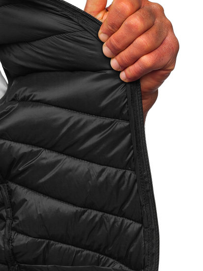 Gilet trapuntato da uomo nero Bolf 13073