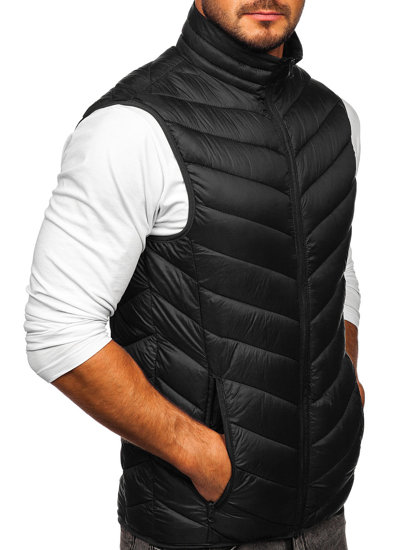 Gilet trapuntato da uomo nero Bolf 13073