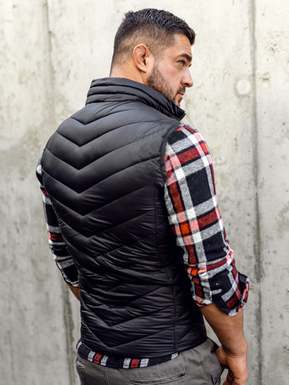 Gilet trapuntato da uomo nero Bolf 13073A