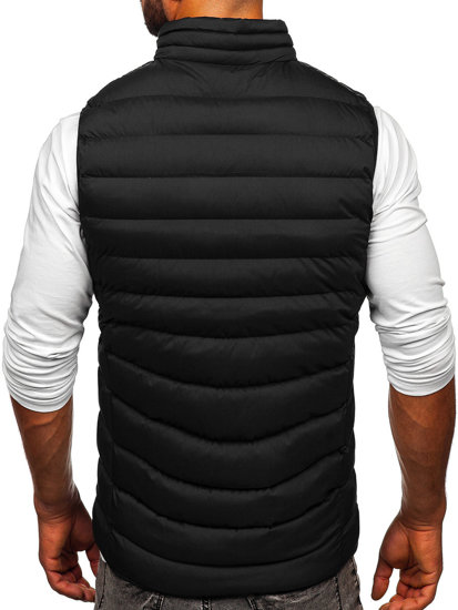 Gilet trapuntato da uomo nero Bolf 5M711