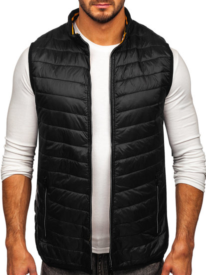 Gilet trapuntato da uomo nero Bolf 7103