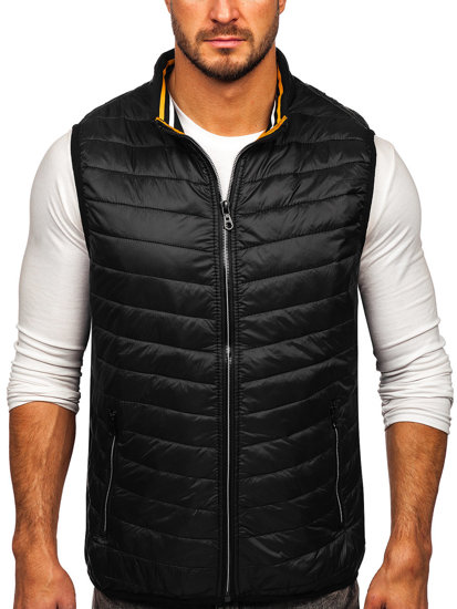 Gilet trapuntato da uomo nero Bolf 7103