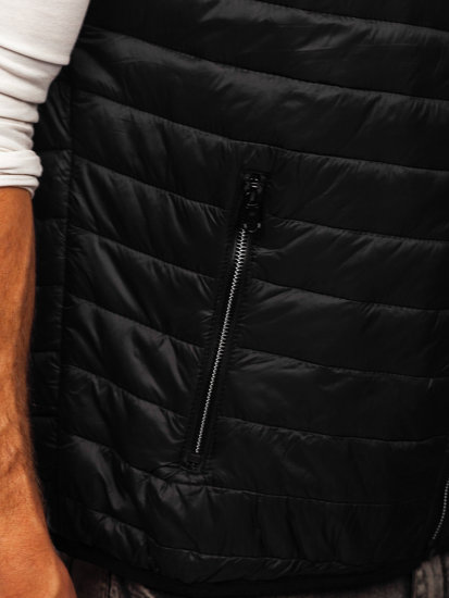 Gilet trapuntato da uomo nero Bolf 7103