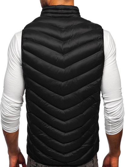 Gilet trapuntato da uomo nero Bolf HDL88006