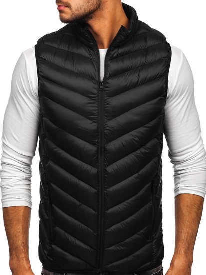 Gilet trapuntato da uomo nero Bolf HDL88006