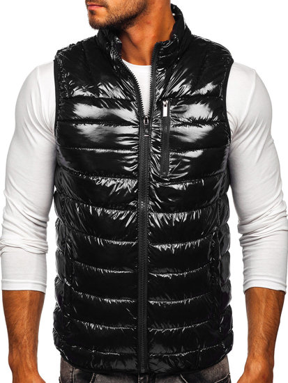 Gilet trapuntato da uomo nero Bolf R0109A