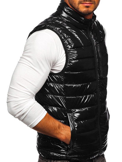 Gilet trapuntato da uomo nero Bolf R0109A