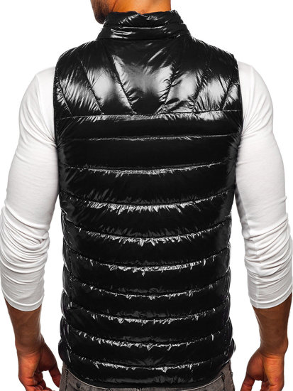 Gilet trapuntato da uomo nero Bolf R0109A