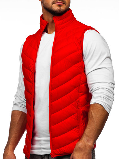 Gilet trapuntato da uomo rosso Bolf 13073