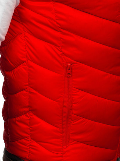 Gilet trapuntato da uomo rosso Bolf 13073