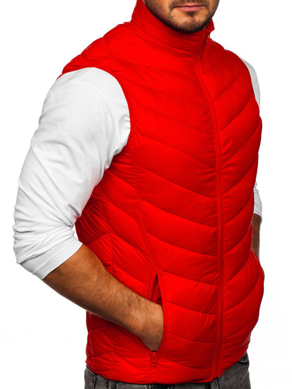 Gilet trapuntato da uomo rosso Bolf 13073