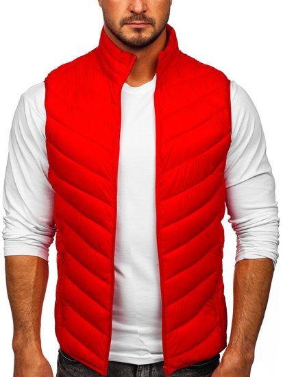 Gilet trapuntato da uomo rosso Bolf 13073