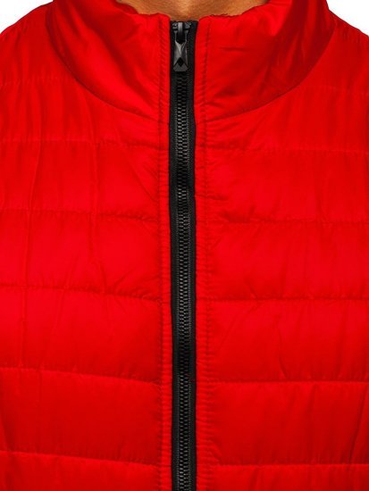 Gilet trapuntato da uomo rosso Bolf MY77