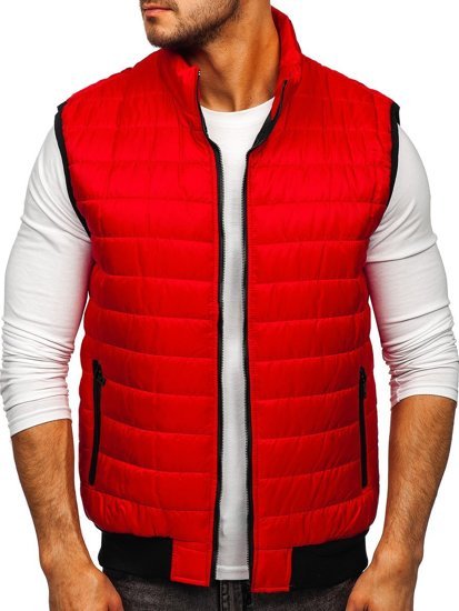 Gilet trapuntato da uomo rosso Bolf MY77