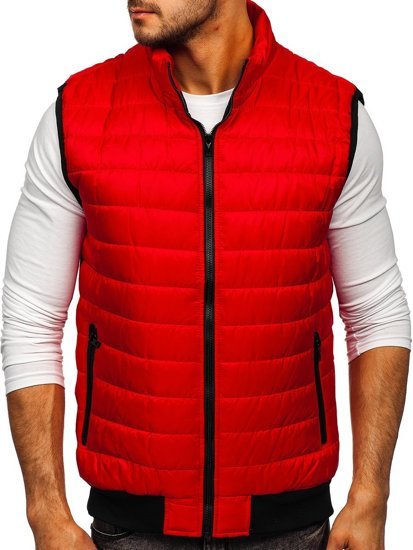 Gilet trapuntato da uomo rosso Bolf MY77