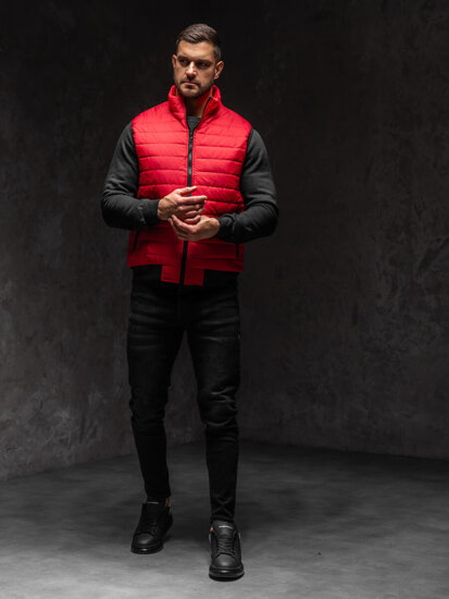 Gilet trapuntato da uomo rosso Bolf MY77A1