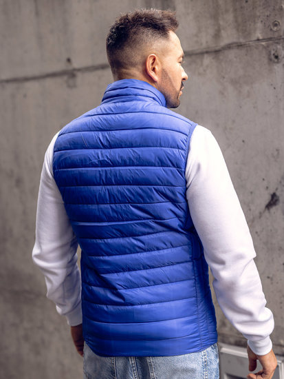 Gilet trapuntato senza cappuccio da uomo azzurro Bolf LY32A