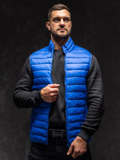 Gilet trapuntato senza cappuccio da uomo azzurro Bolf LY32A1