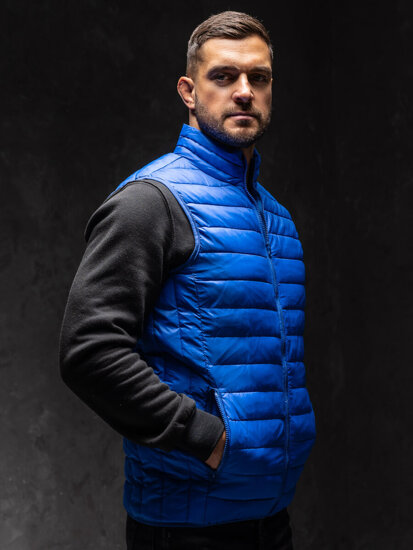 Gilet trapuntato senza cappuccio da uomo azzurro Bolf LY32A1