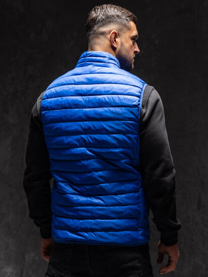 Gilet trapuntato senza cappuccio da uomo azzurro Bolf LY32A1